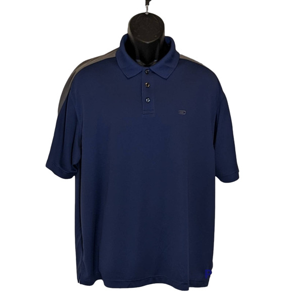 Dockers Navy Blue and Gray Golf Shirt Size L NEW - Picture 1 of 5